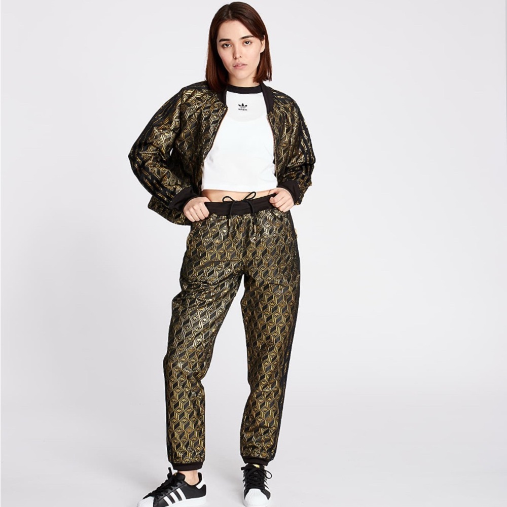 Adidas 50 - Superstar Premium - Gold and Black Metallic Monogram Track Pants